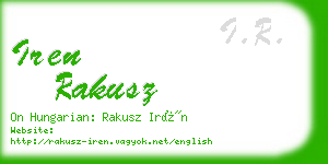 iren rakusz business card